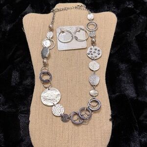 Premier Design Black & Silver Necklace with Brighton Twinkle earrings NWT